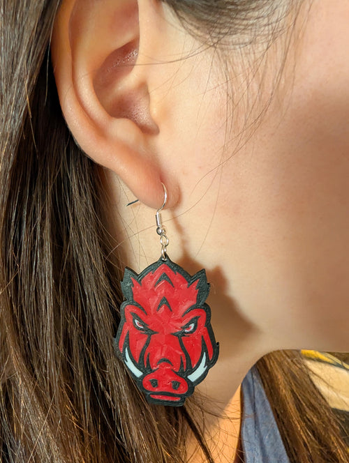 Arkansas Razorback Forward Facing Earrings