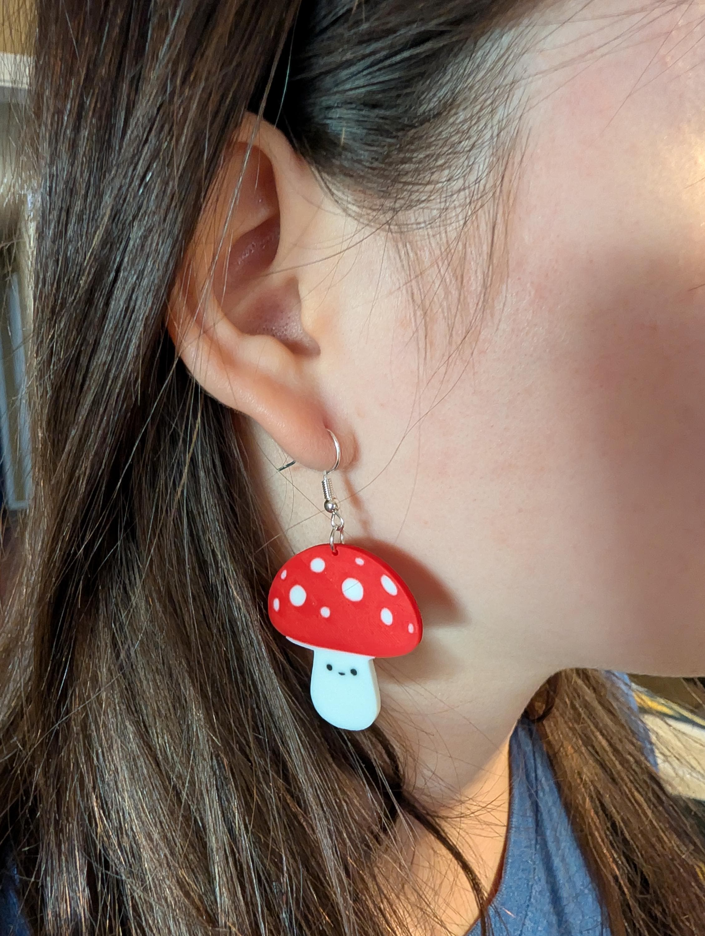 Adorable 3D-Printed Mushroom Buddy Earrings