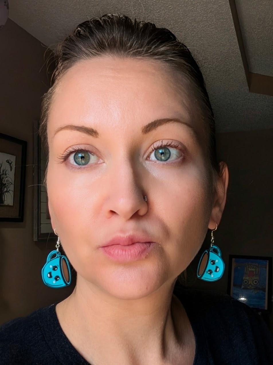 Kawaii Coffee Cup Earrings - 3D Printed Lightweight Jewelry - Hypoallergenic