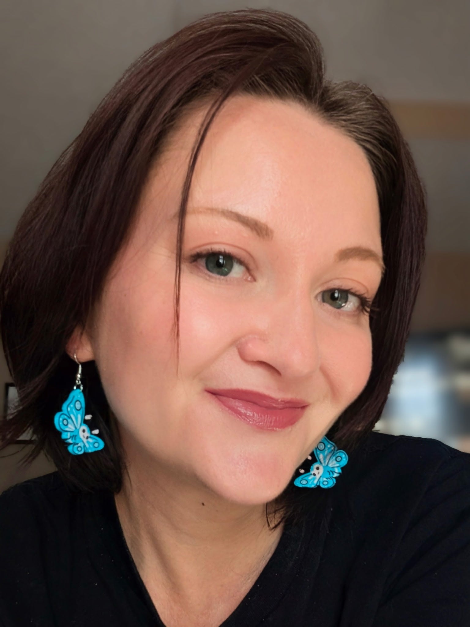 3D Printed Blue Butterfly Earrings - Lightweight Statement Jewelry - Hand-Finished Butterfly Dangles - Rev’s Side Quest 3D Print Shop